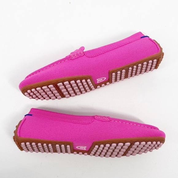 Rothys The Driver Dragon Fruit Pink Knit Penny Loafers Shoes Womens Size 9 - Picture 9 of 10